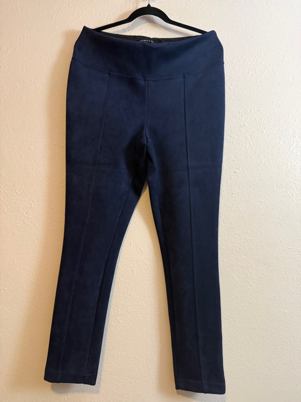 Navy Ponte Knit Pull-On Pants